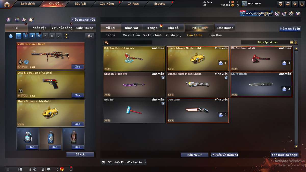 shop acc cf uy tin gia re